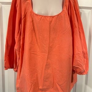 Ava & Viv orange balloon sleeve top shirt 2x